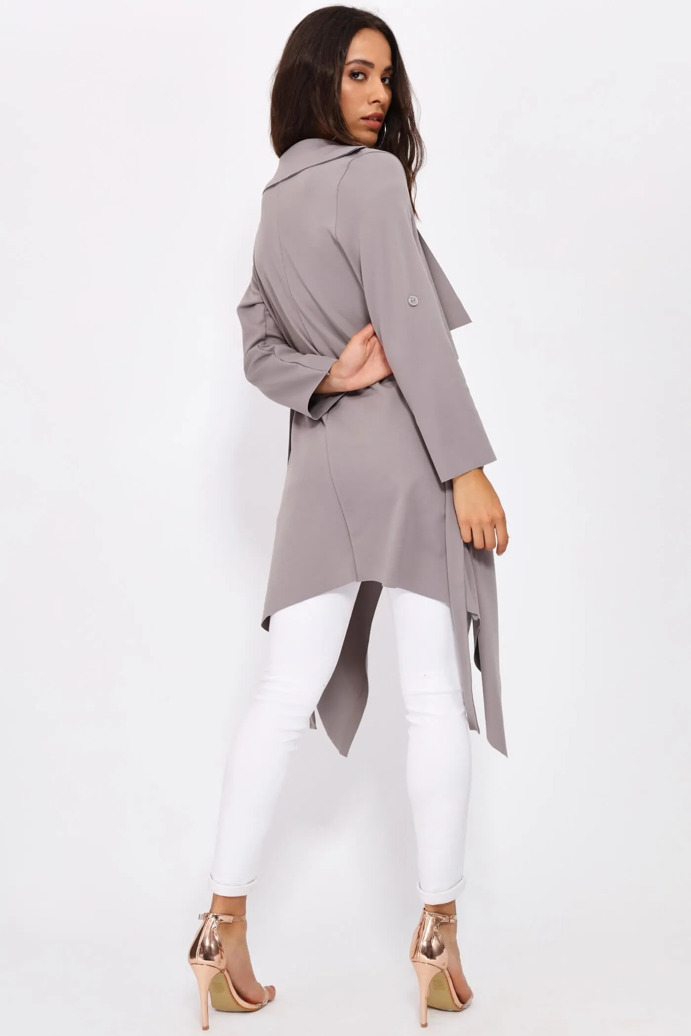 Grey Waterfall Coat