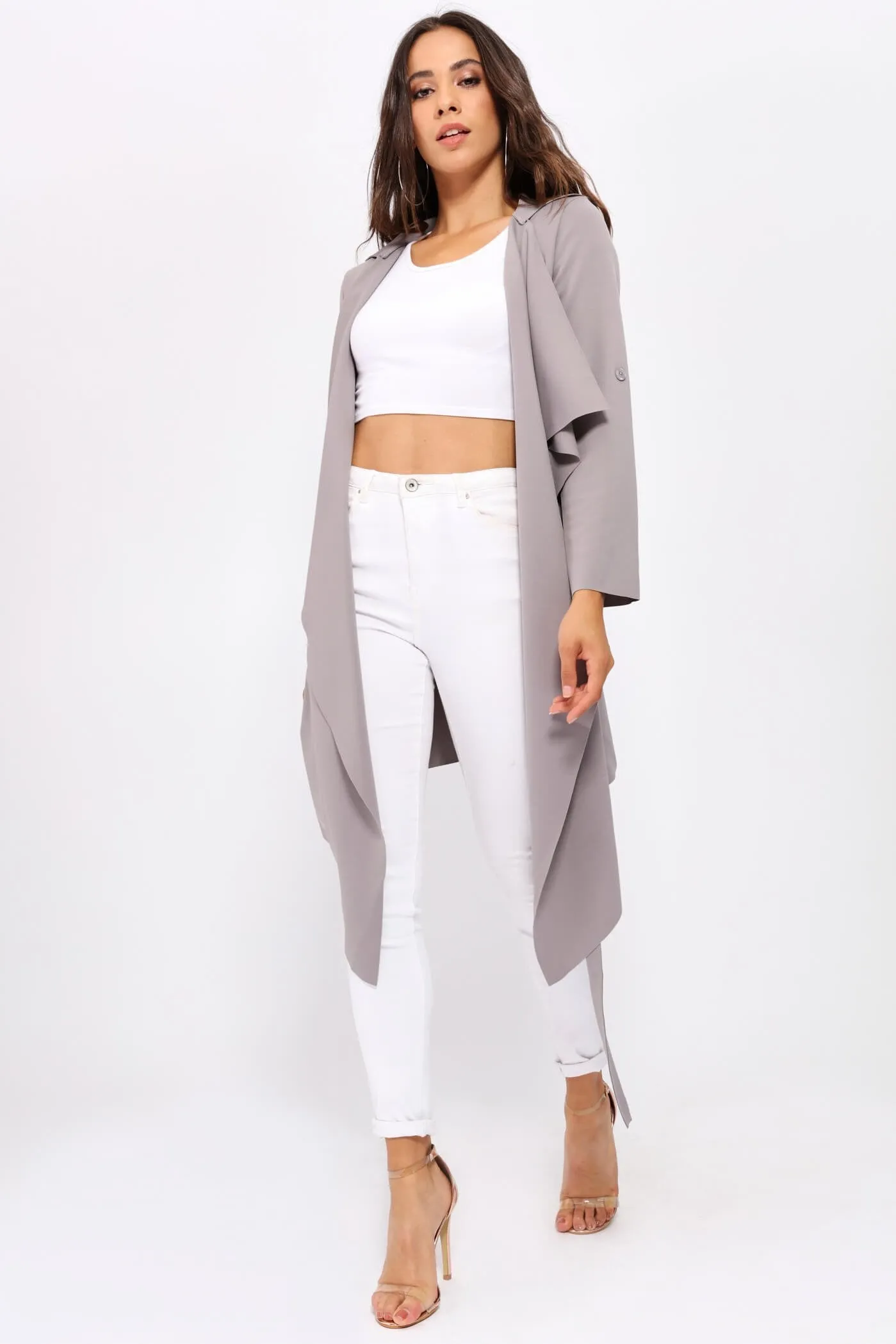 Grey Waterfall Coat