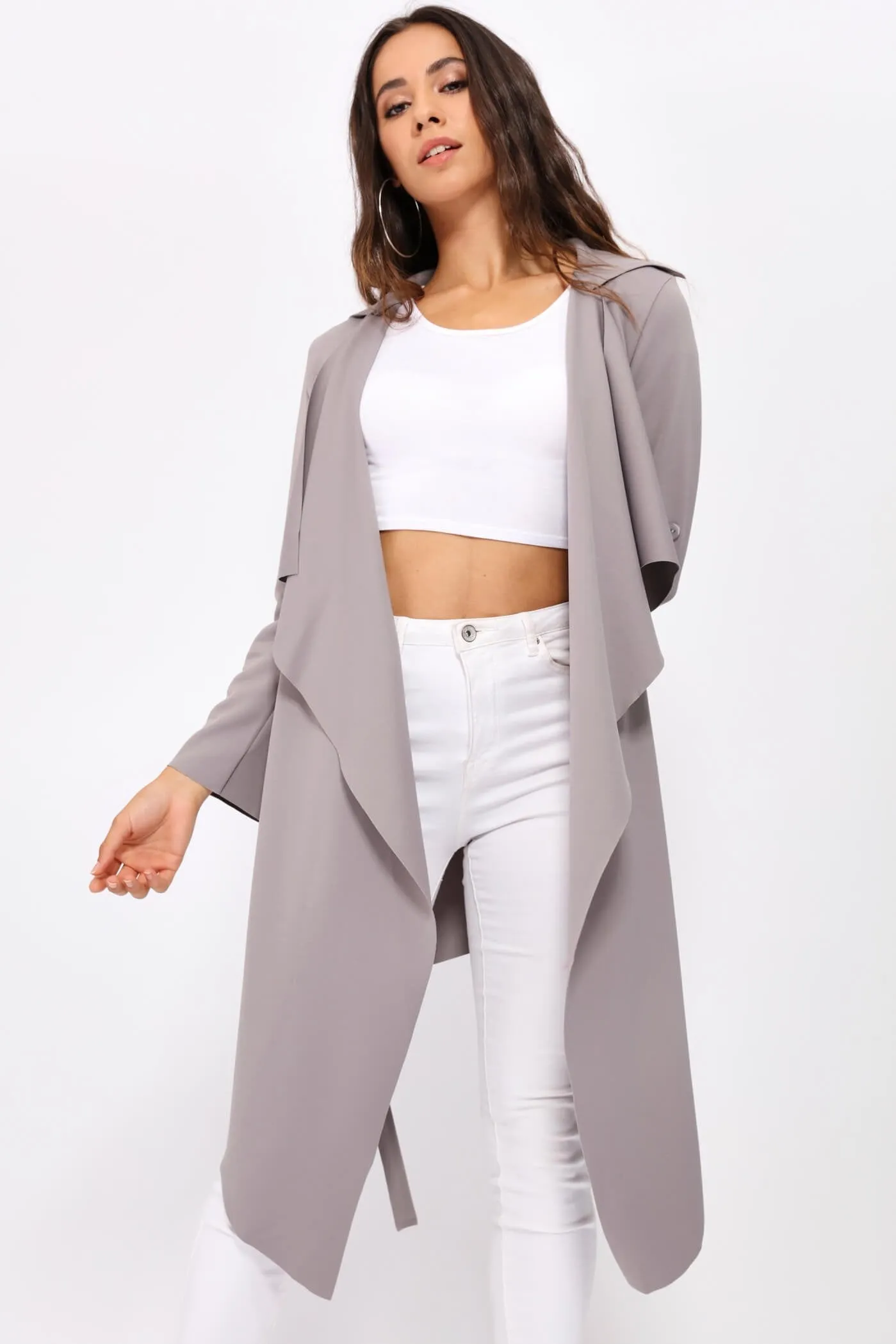 Grey Waterfall Coat