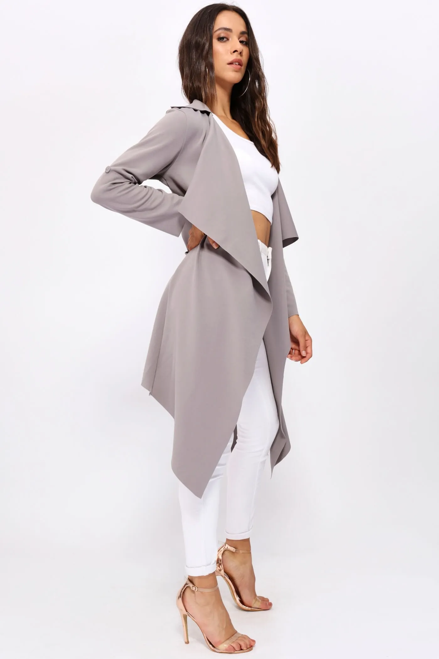 Grey Waterfall Coat