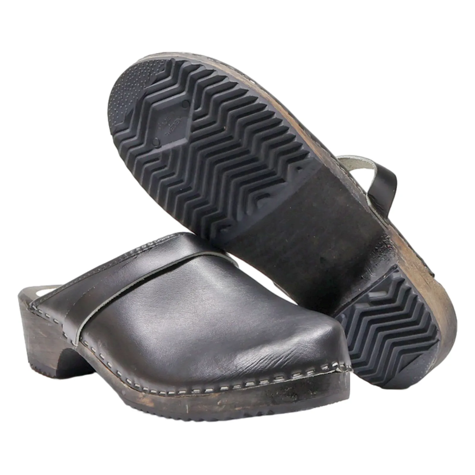 ORTHOPEDIC Clog Shoes Black Leather Womens UK 9